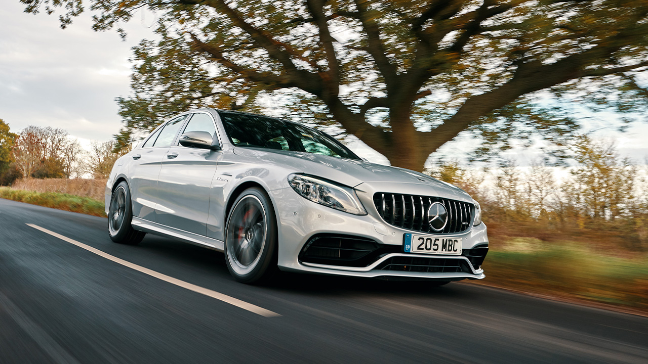 Mercedes-AMG C-Class, driving down country road