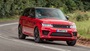 Red Range Rover Sport, driving
