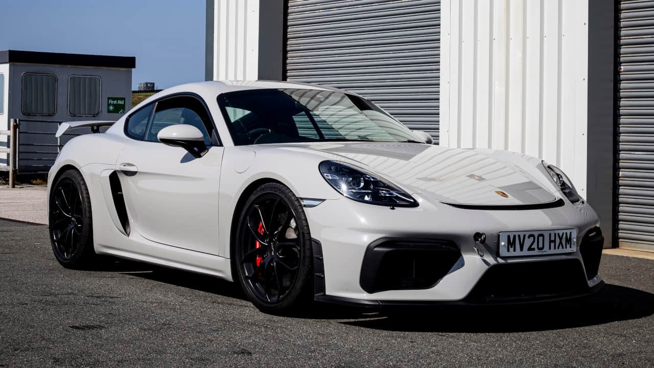 Grey Porsche Cayman GT4 Exterior Front Static