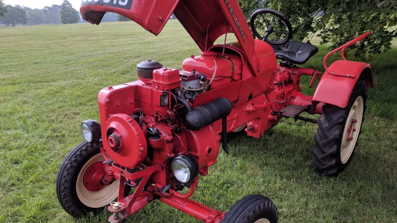 Red Porsche Tractor Engine