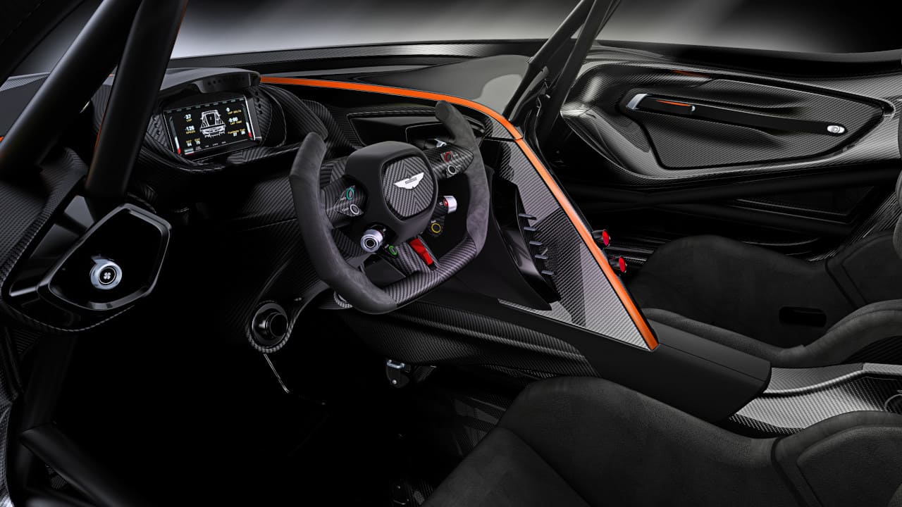 Interior of the Aston Martin Vulcan inside a Studio