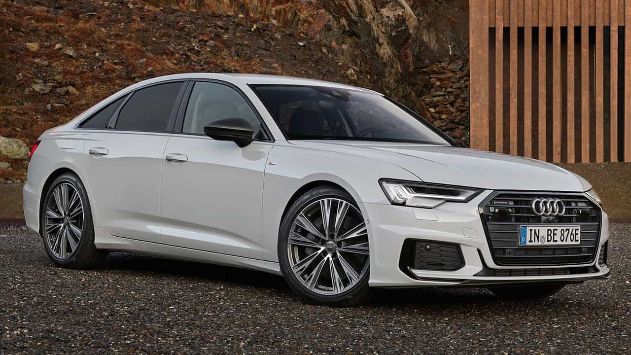 White Audi A6 Exterior Front Static
