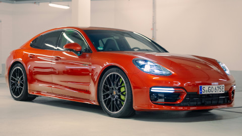 Orange Porsche Panamera Exterior Front Static