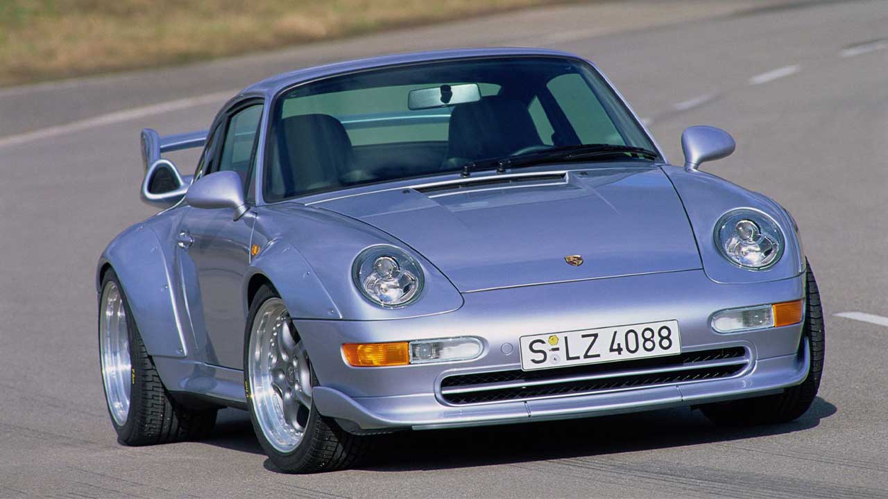 Silver Porsche 911, 993 GT2