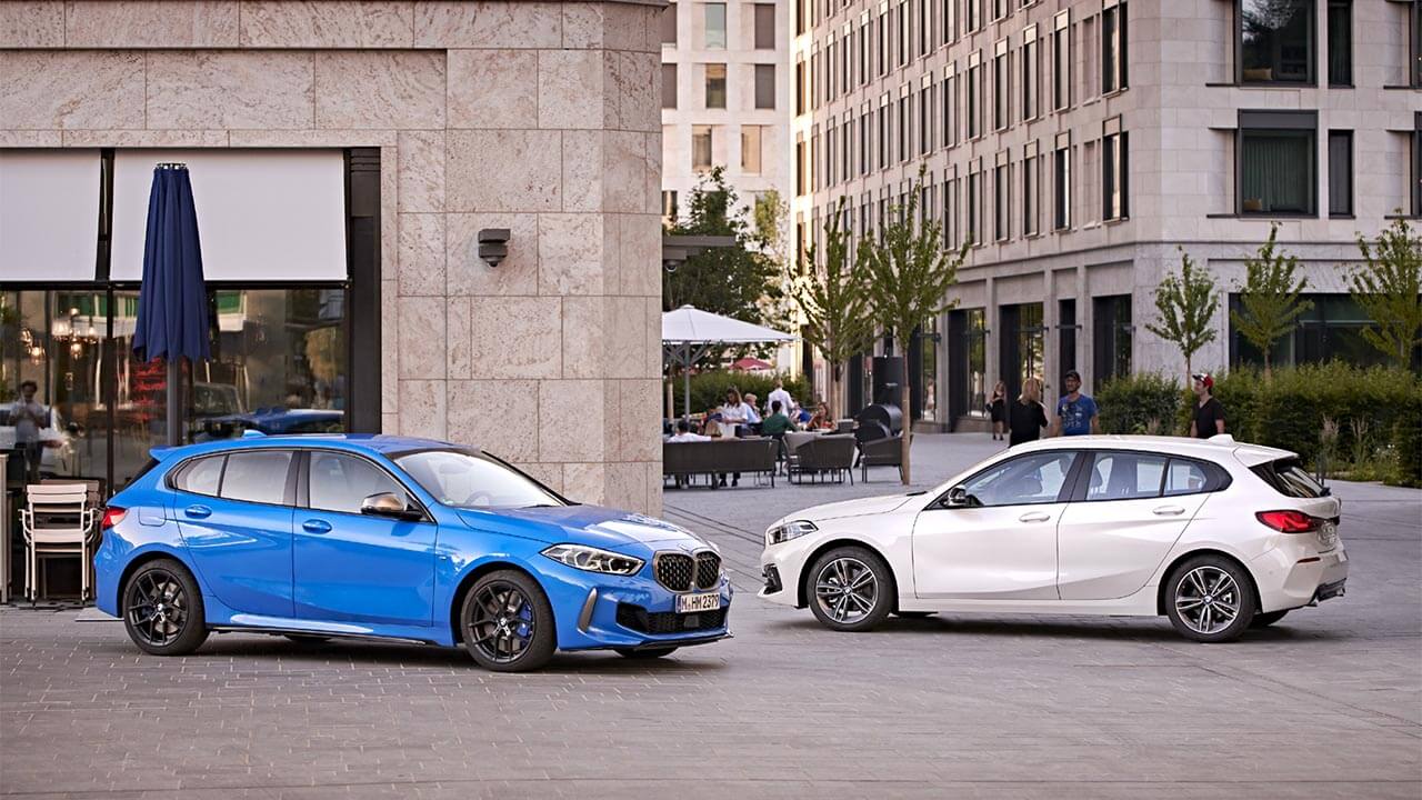 BMW 1 Series, white and blue models