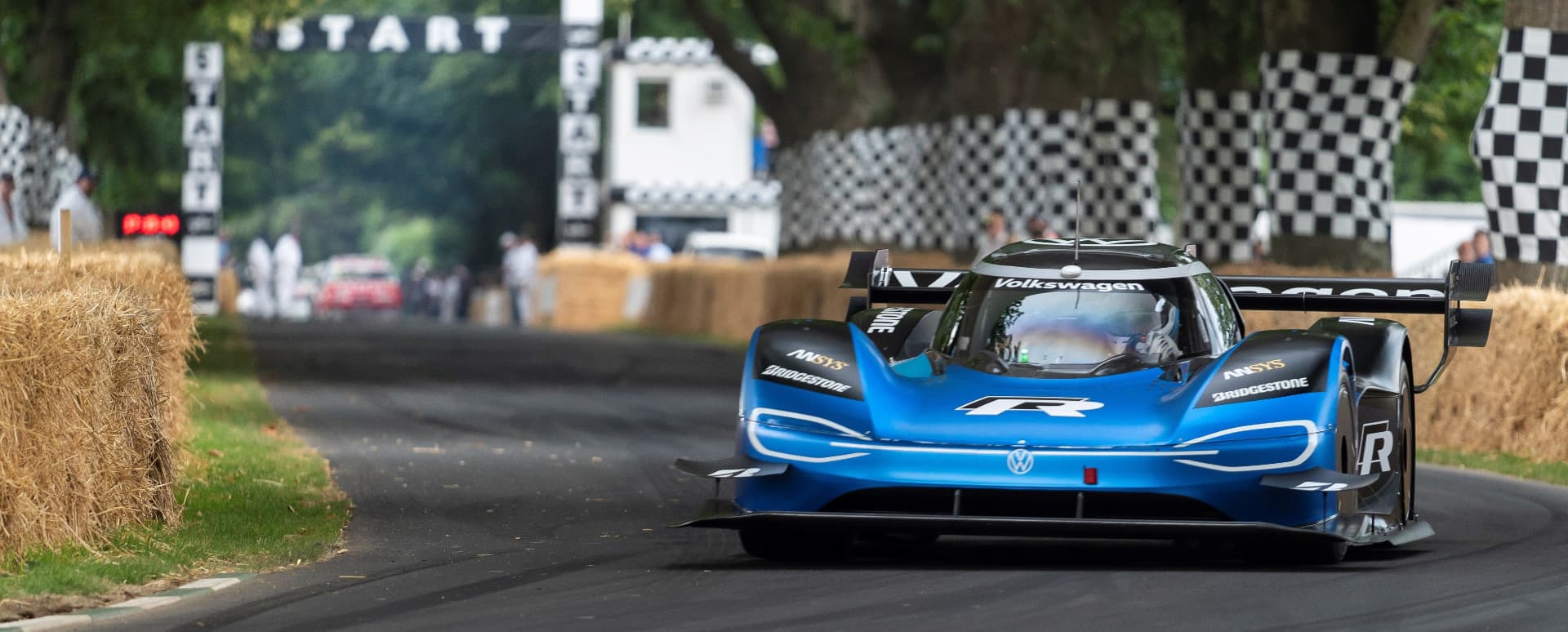 Blue Volkswagen ID R Exterior Driving