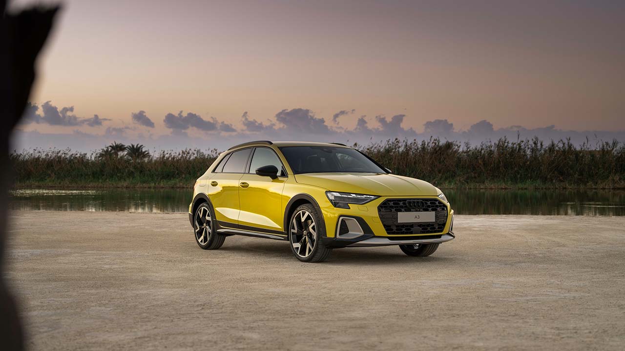 Yellow Audi A3 allstreet Exterior Front Static