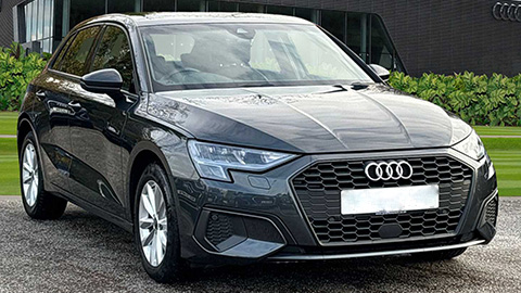 Black Audi A3 Technik Exterior Front Static