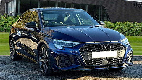 Blue Audi A3 Vorsprung Exterior Front Static