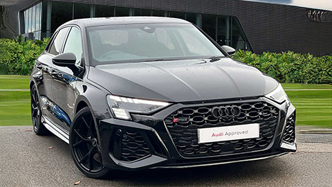 Black Audi RS 3 Carbon Black Edition Exterior Front Static