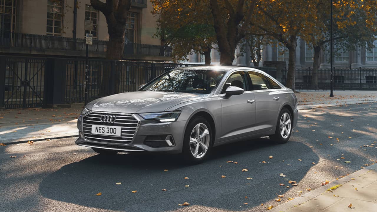 Silver Audi A6 Parked On Road