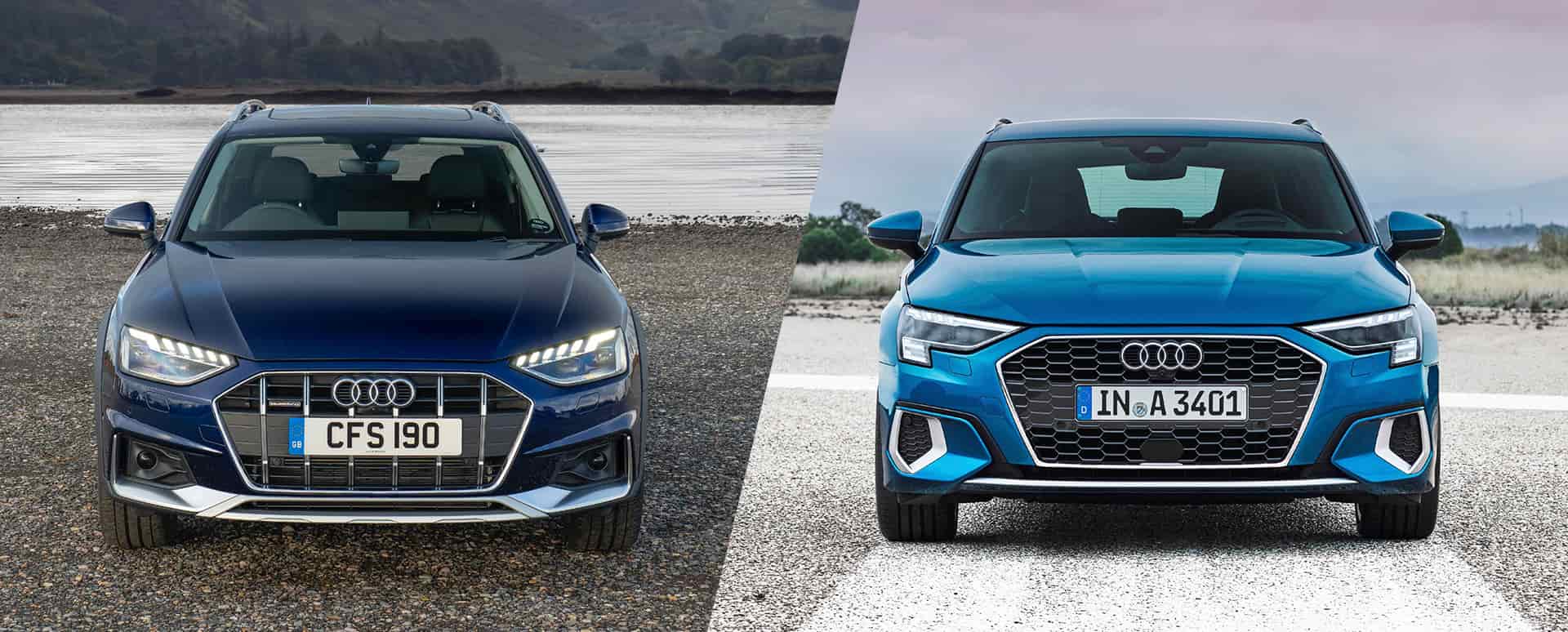 Audi A3 and A4 side by side