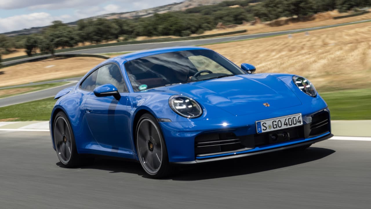 Porsche 911 in Blue on Track