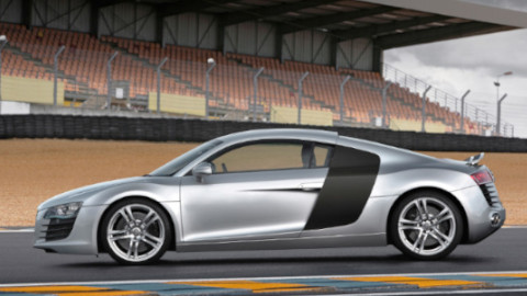Audi R8 in Silver on Track Parked