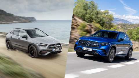 Mercedes-Benz GLA in Grey vs Mercedes-Benz GLC in Blue