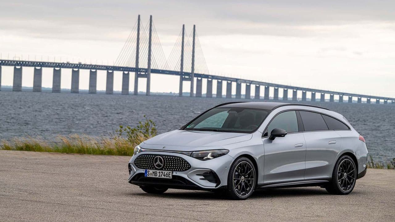 Mercedes-Benz CLA parked in front of the ocean
