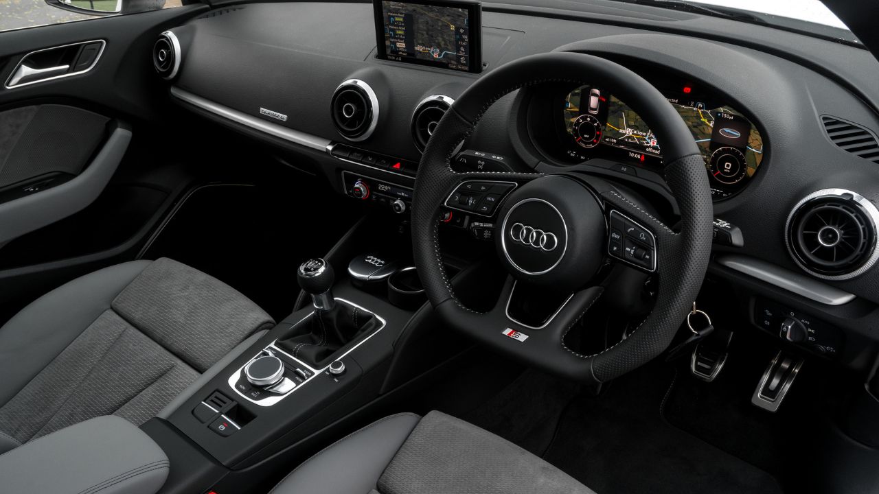 Inside of the cabin of an Audi car