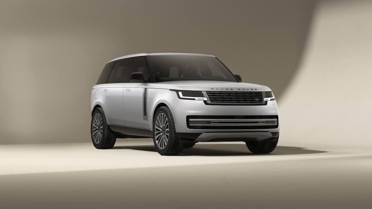 Silver Range Rover Westminster studio shot showing front and side profile
