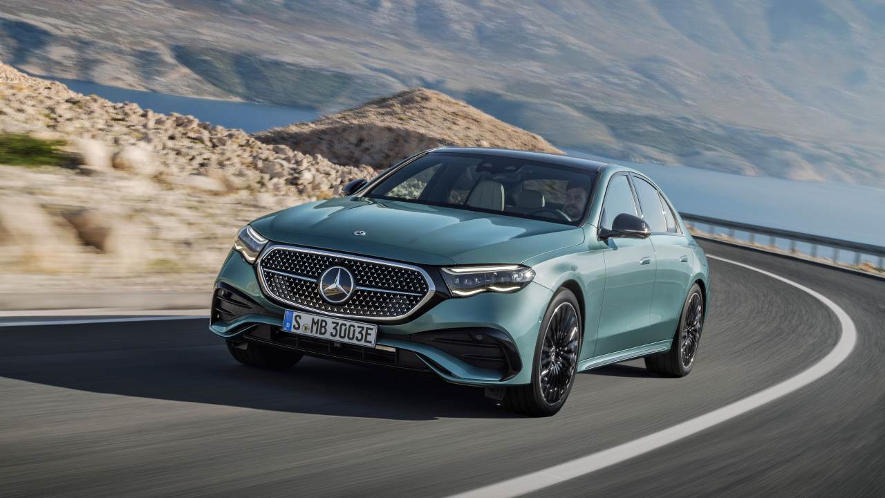 Blue Mercedes-Benz E-Class Exterior Front Driving