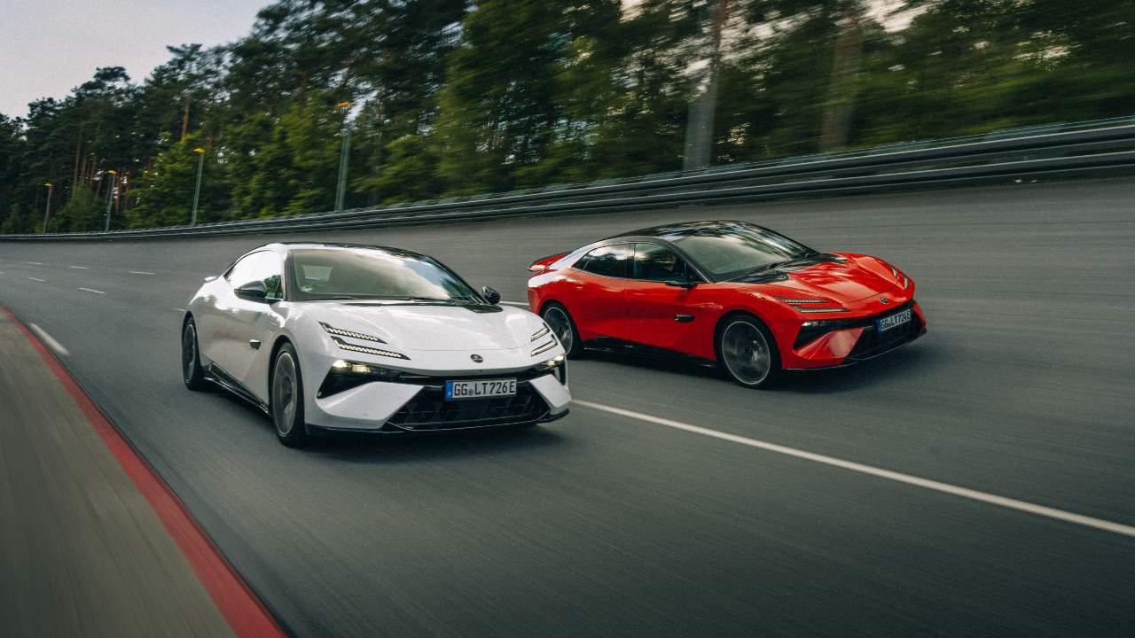 White and Red Lotus Emeya on Race Track