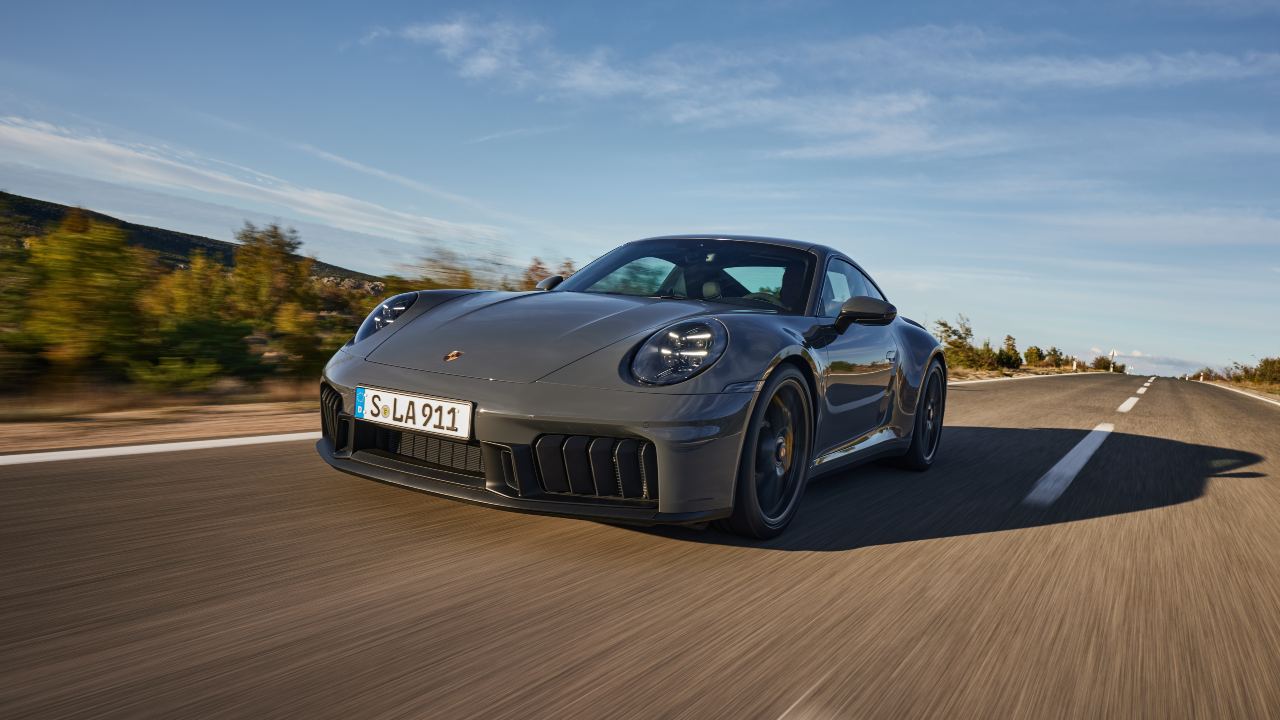 Grey Porsche 911 Exterior Front Driving