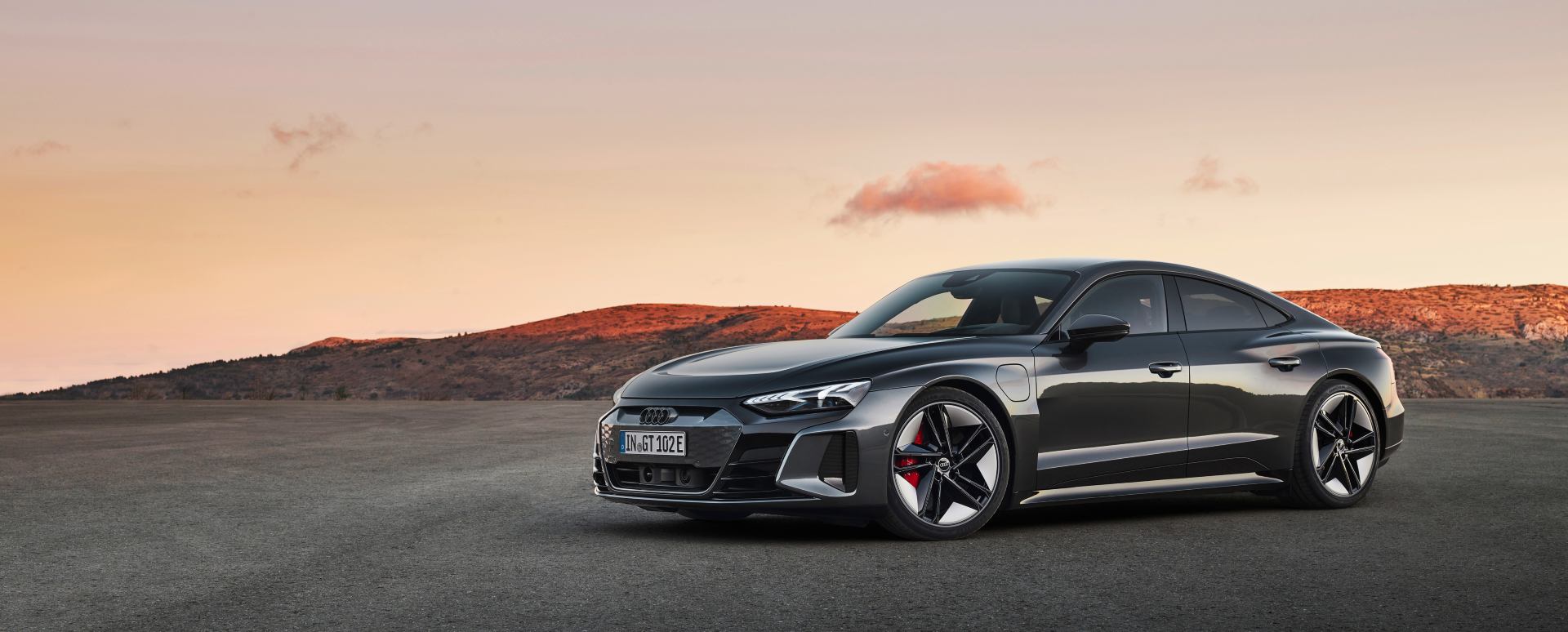 Grey Audi RS e-tron GT Exterior Front Static