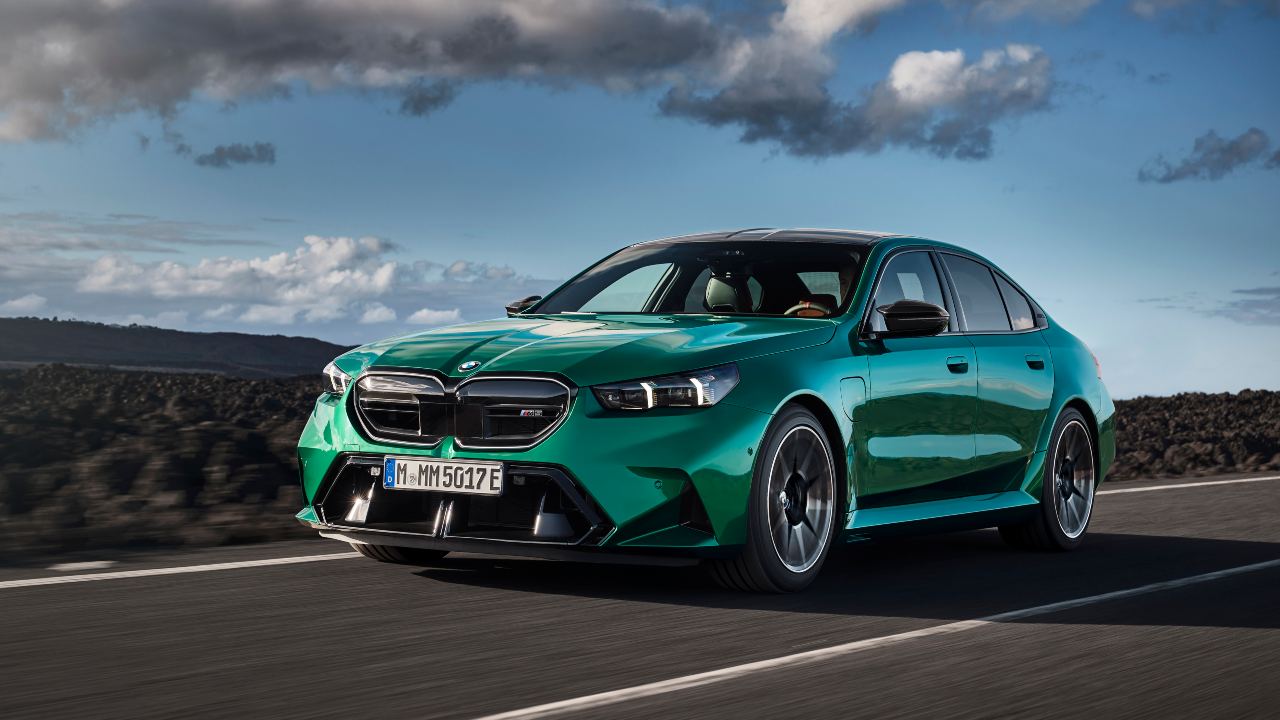 Green BMW M5 Exterior Front Driving