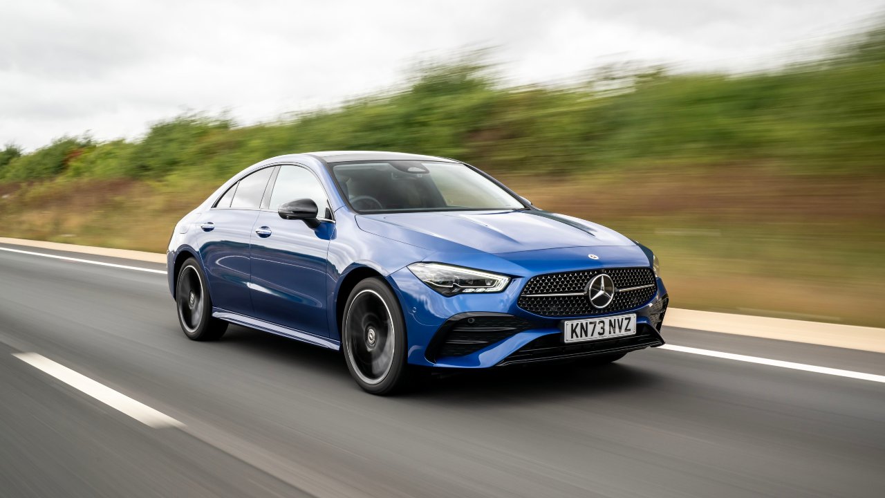 Blue Mercedes-Benz CLA Exterior Front Driving