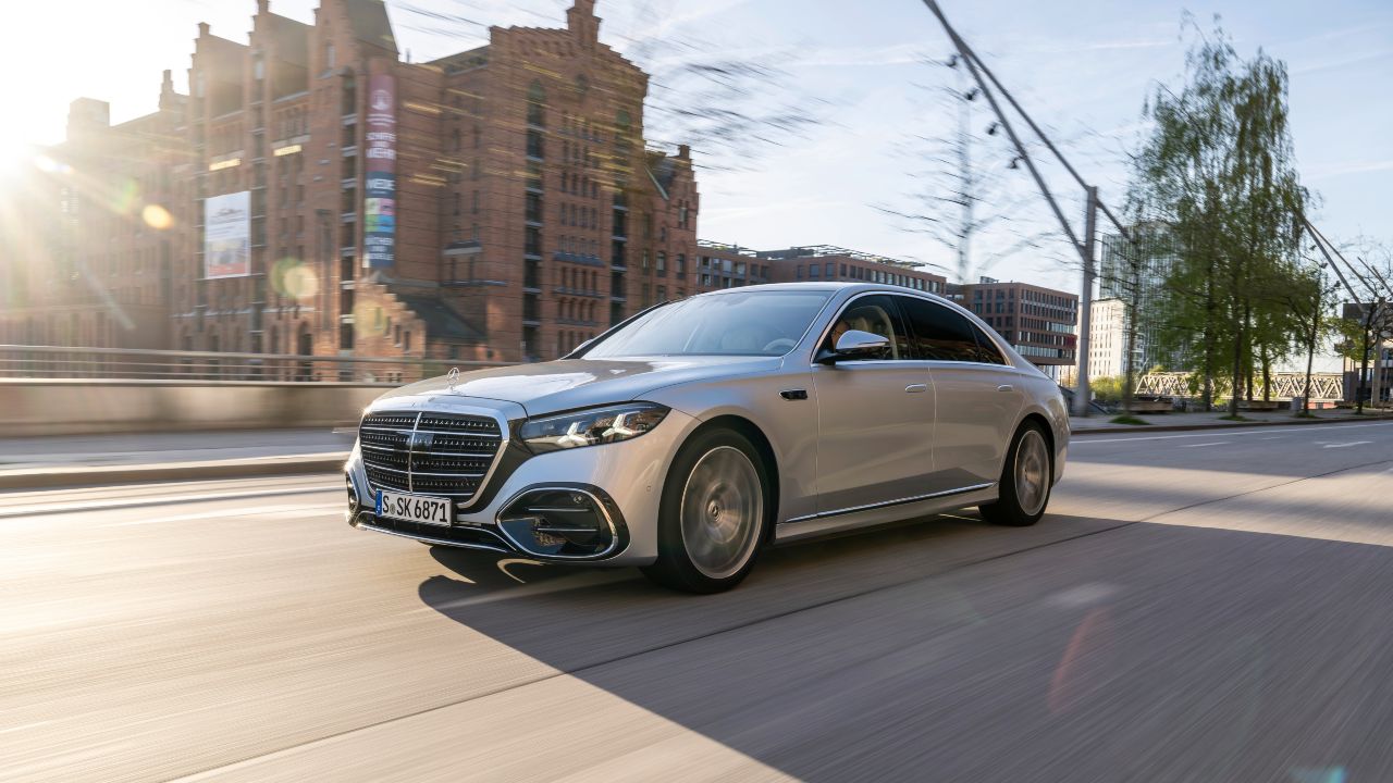 Silver Mercedes-Benz S-Class Exterior Front Driving