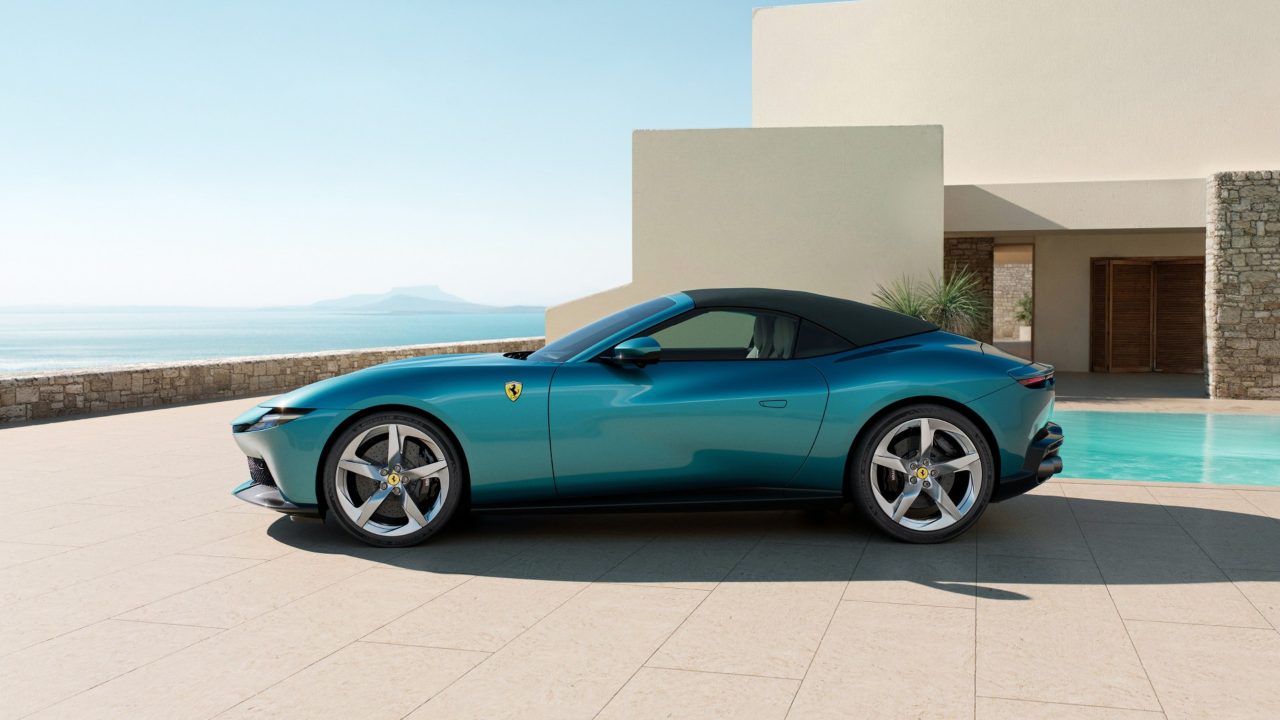 Blue Ferrari Amalfi Side