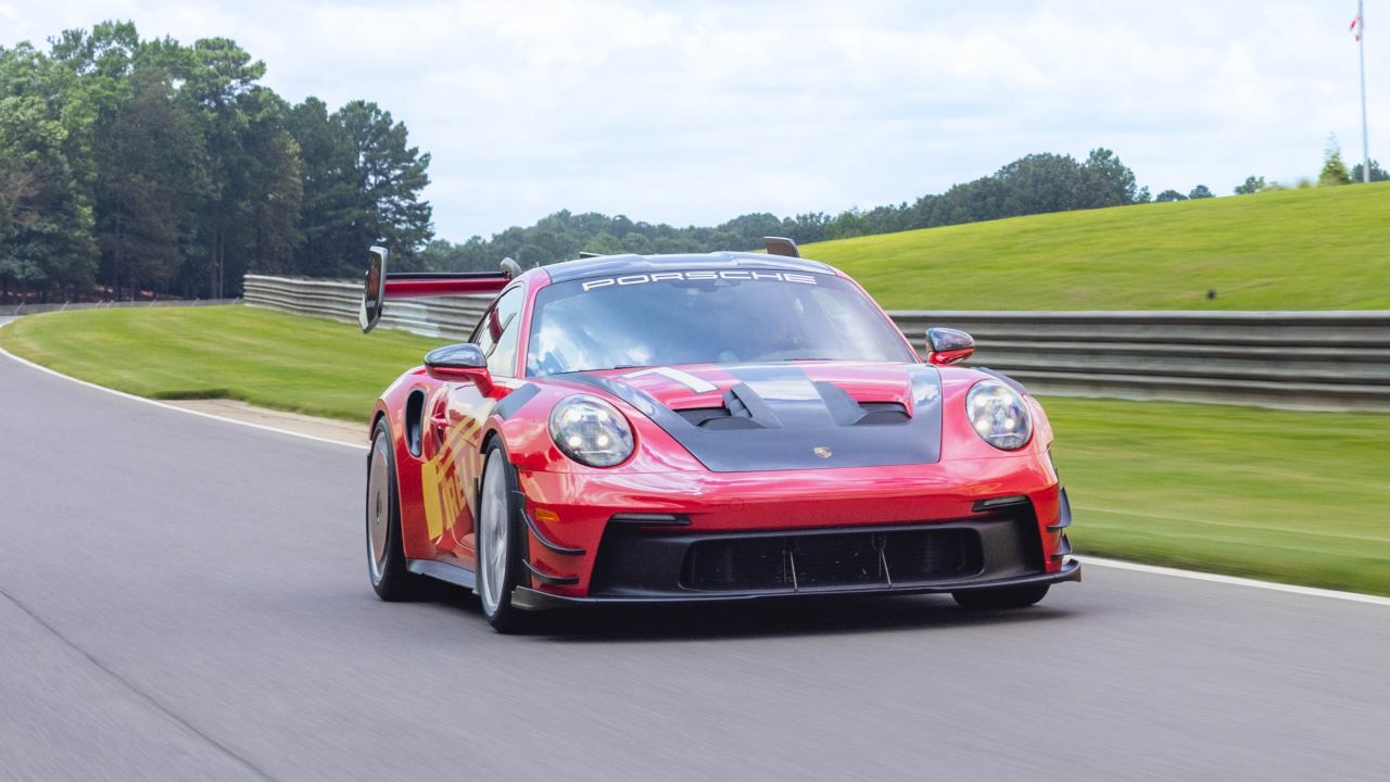 Red Porsche 911 GT3 RS Exterior Front Driving