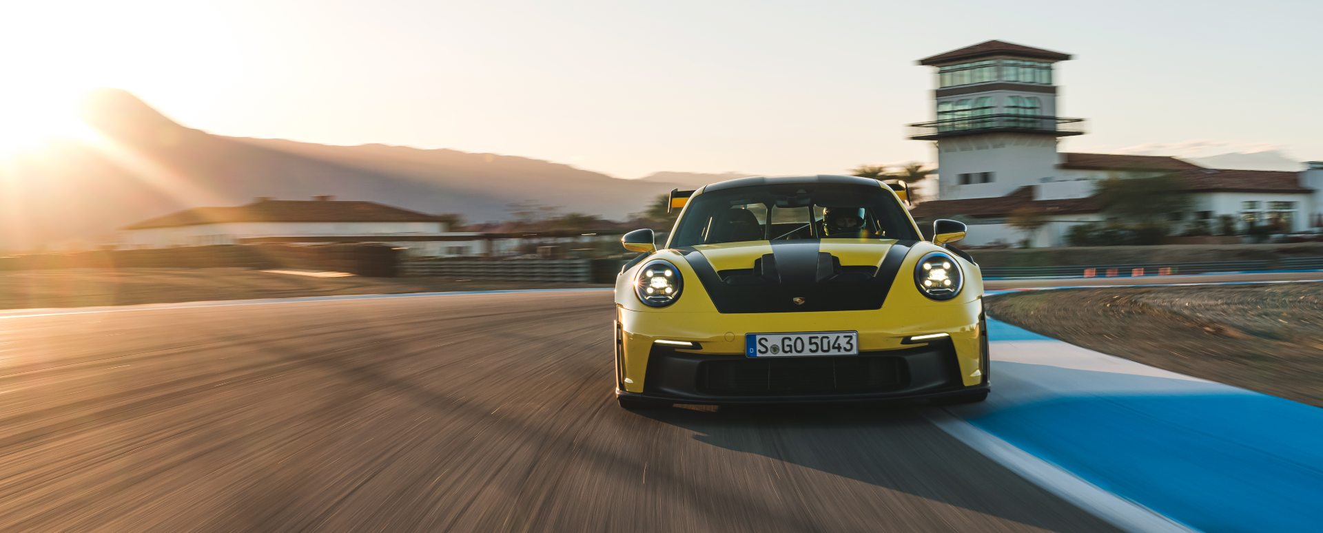 Yellow Porsche 911 GT3 RS Exterior Front Driving