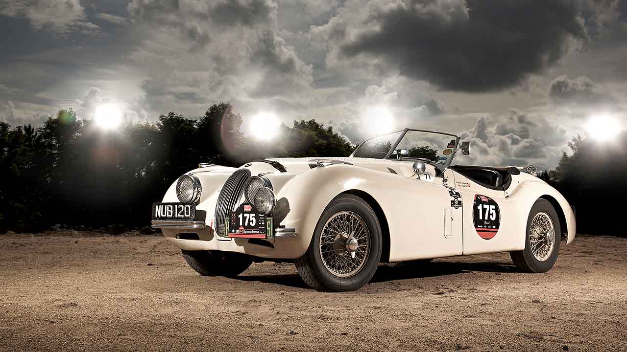 White Jaguar XK120 Exterior Static Front