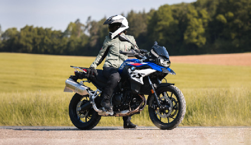 Motorcyclist Sitting On Static BMW Motorrad F 800 GS