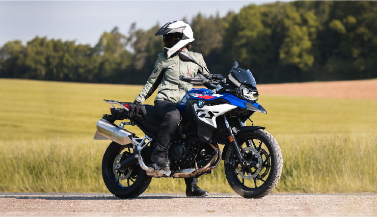 Motorcyclist Sitting On Static BMW Motorrad F 800 GS