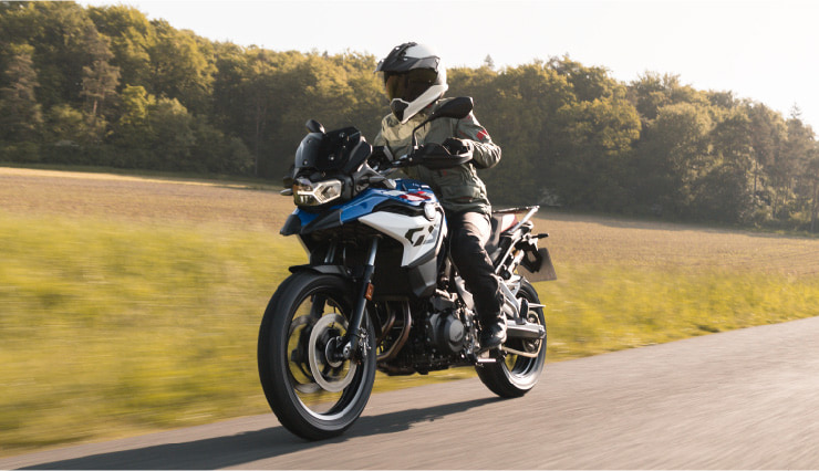 Motorcyclist Riding BMW Motorrad F 800 GS On Road