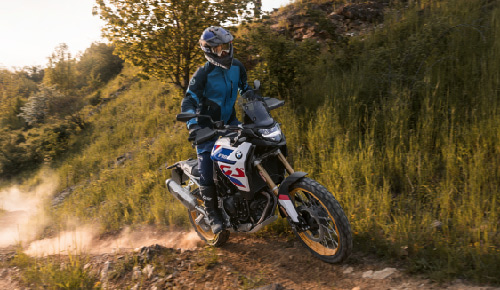 Motorcyclist Riding BMW Motorrad F 900 GS Off-Road