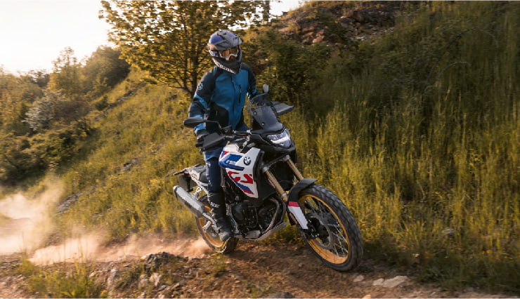 Motorcyclist Riding BMW Motorrad F 900 GS Off-Road