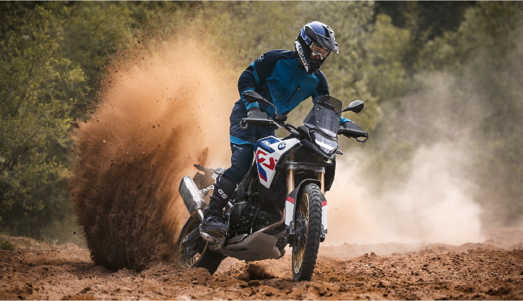 Motorcyclist Riding BMW Motorrad F 900 GS Off-Road