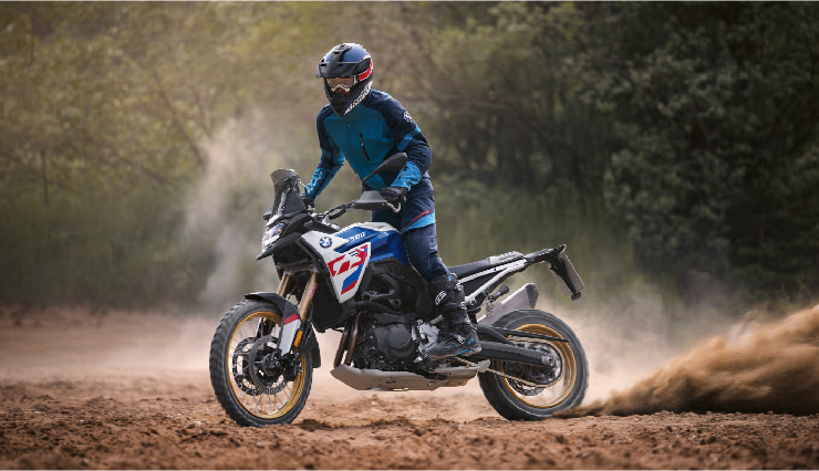 Motorcyclist Riding BMW Motorrad F 900 GS Off-Road