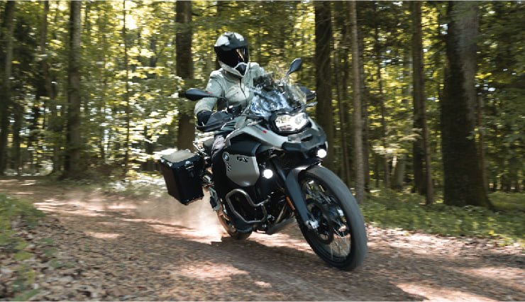 Motorcyclist Riding BMW Motorrad F 900 GSA Off-Road