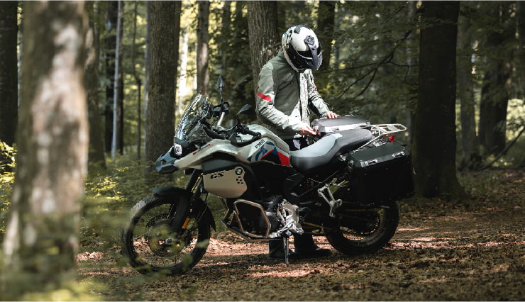 Motorcyclist Riding BMW Motorrad F 900 GSA Off-Road