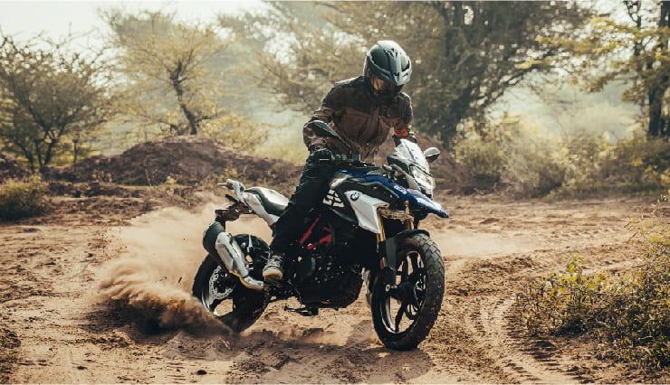 Motorcyclist Riding BMW Motorrad G 310 GS Off-Road