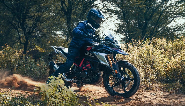 Motorcyclist Riding BMW Motorrad G 310 GS Off-Road