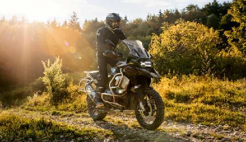 Motorcyclist Riding BMW Motorrad R 1250 GSA Off-Road