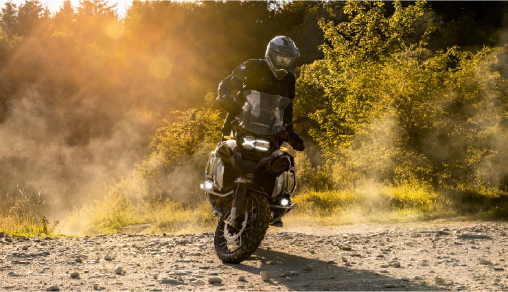Motorcyclist Riding BMW Motorrad R 1250 GSA Off-Road