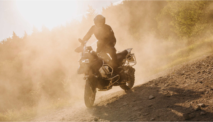 Motorcyclist Riding BMW Motorrad R 1250 GSA Off-Road