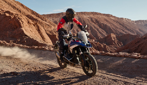 Motorcyclist Riding BMW Motorrad R 1300 GS Off-Road