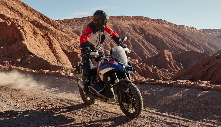 Motorcyclist Riding BMW Motorrad R 1300 GS Off-Road