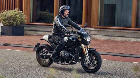 Motorcyclist Riding BMW R 12 NineT